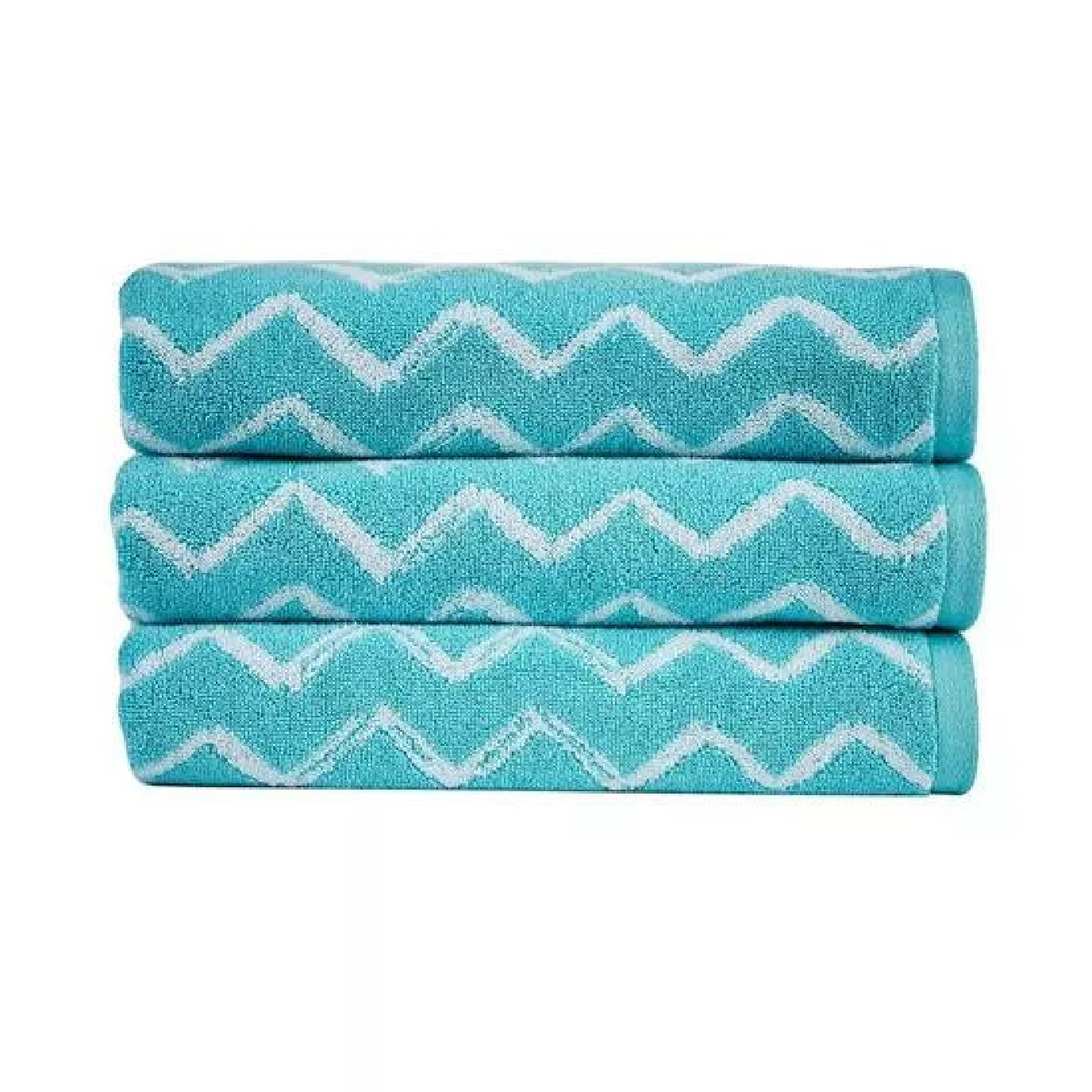 Christy Zig Zag Bath Sheet Aqua 90 x 150cm - Image 2