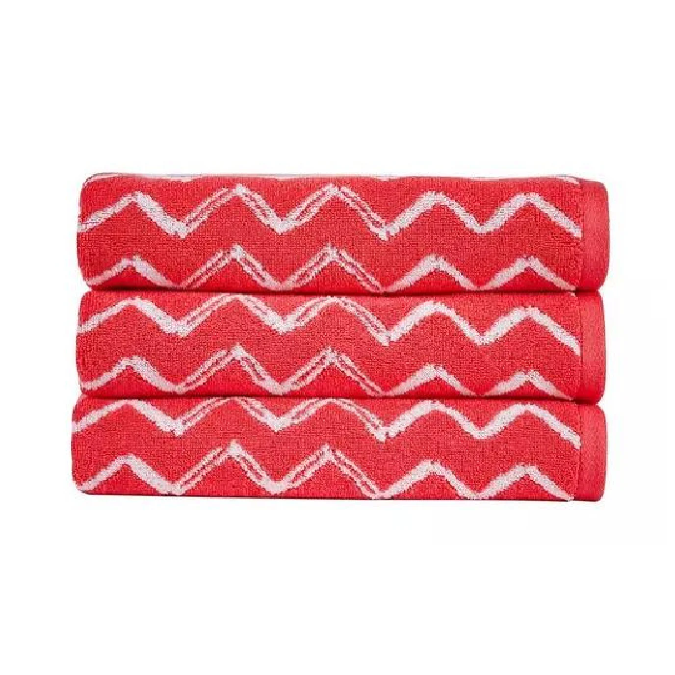 Christy Zig Zag Bath Sheet Coral 90 x 150cm - Image 2