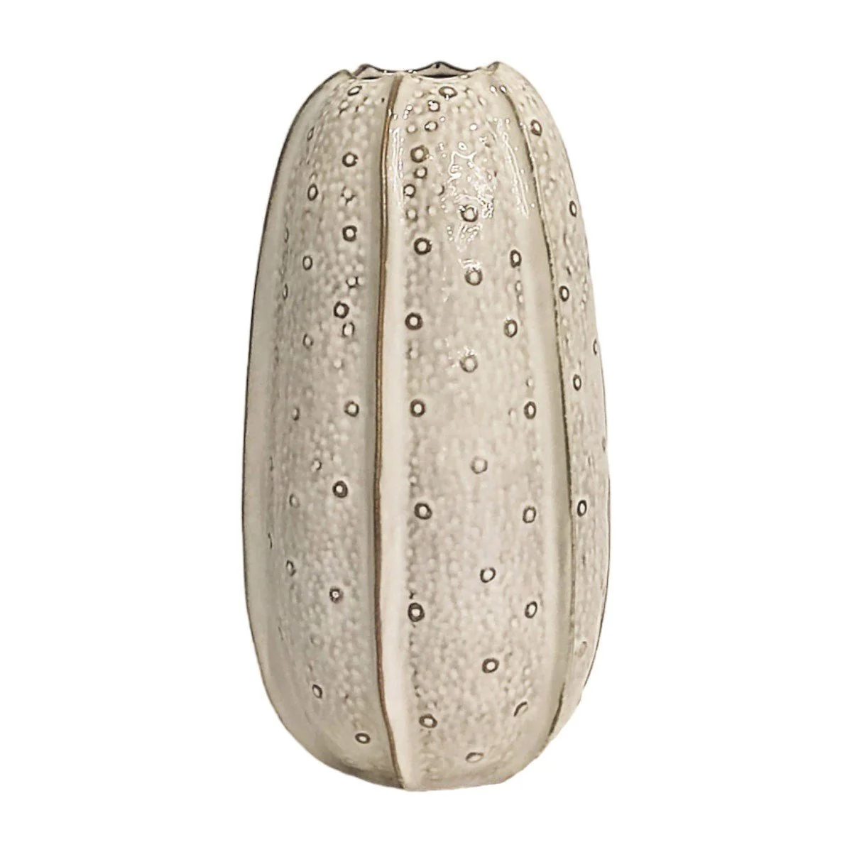 Circle Design Segmented Textured Vase Cream 31cm
