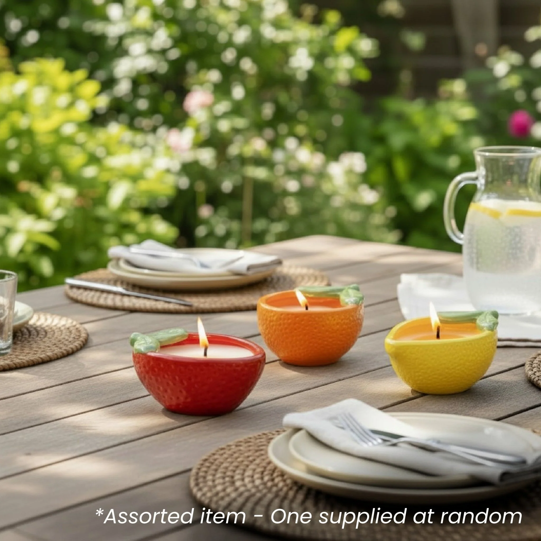 Citronella Candle in Fruit Pot Assorted - One Supplied*