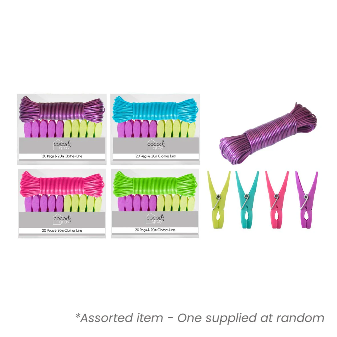 Coco & Gray Pegs and Washing Line Set Assorted - One Supplied*