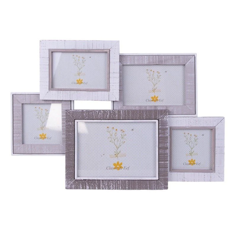 Collage Photo Frame Grey White Wood