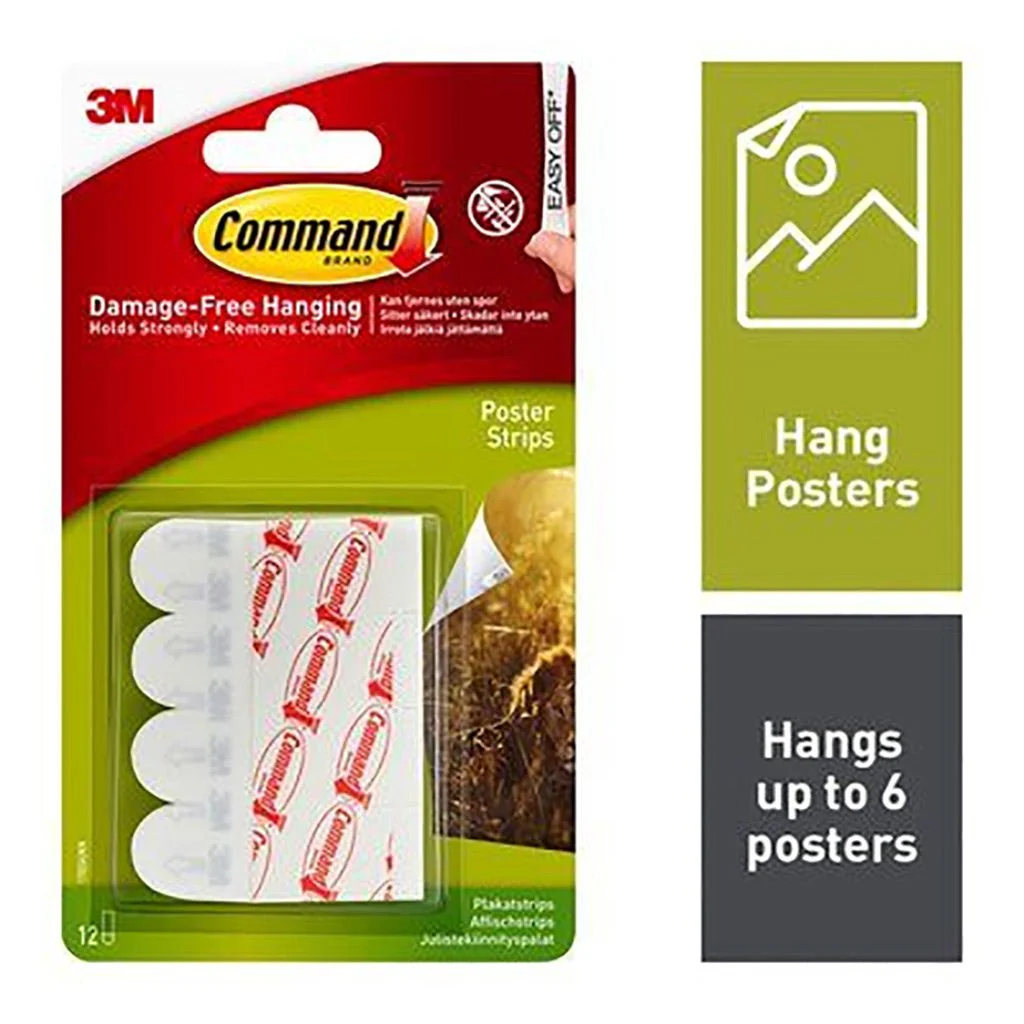 Command Poster Strips 12Pk 3M17024