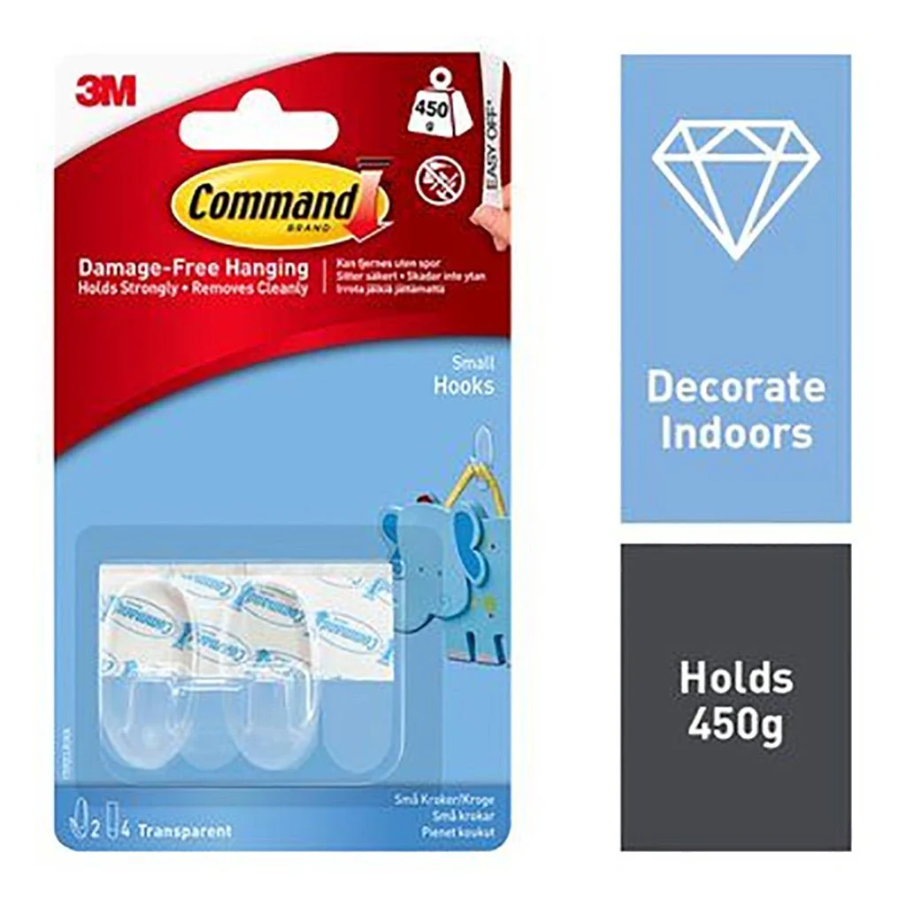 Command Small Clear Hook 3M17092Clr