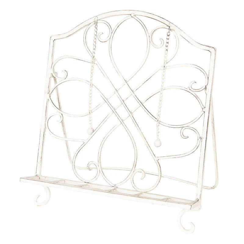 Cookbook Stand 31 x 23 x 34cm White Iron Rectangle Book Holder