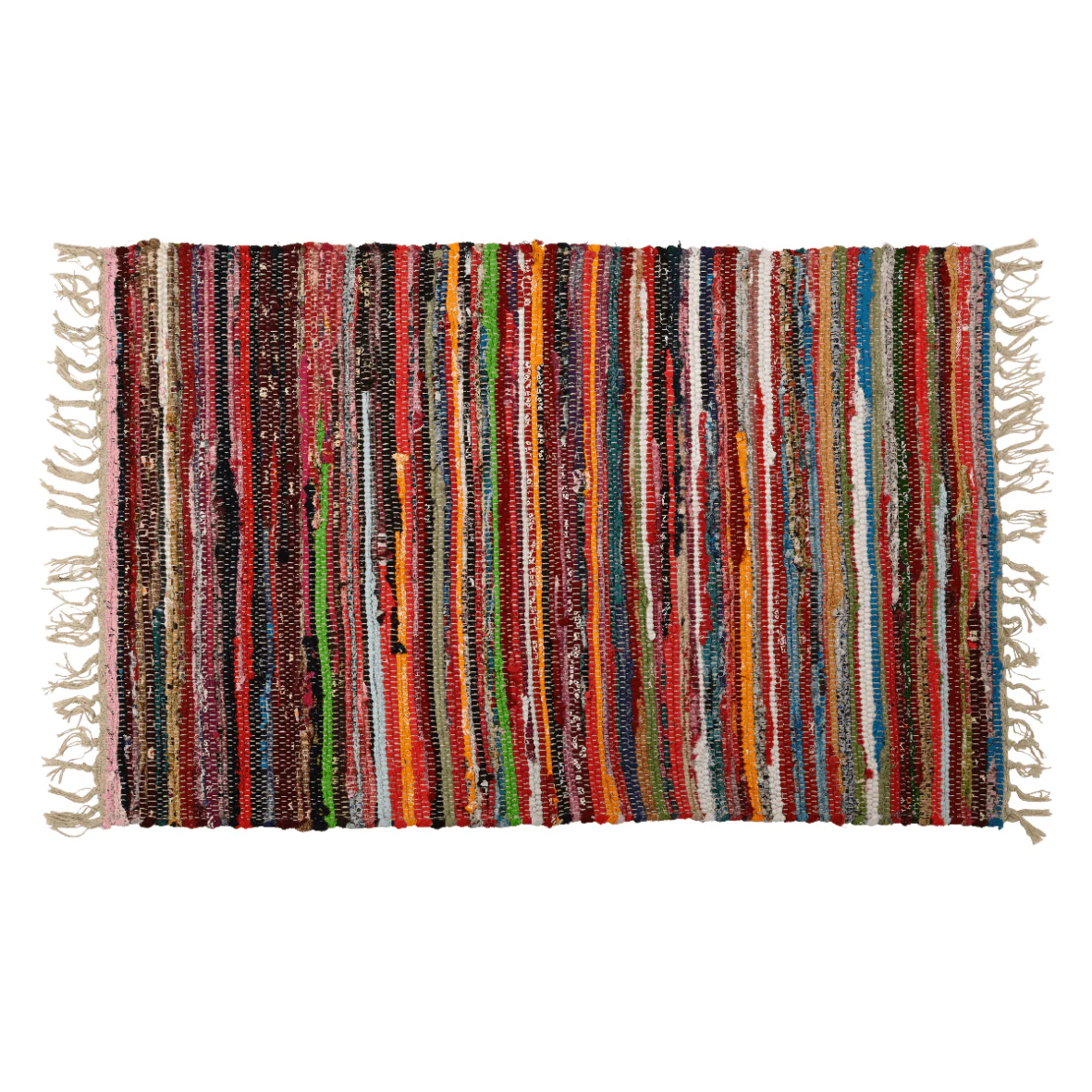 Cotton Multi-Coloured Rag Rug 60 x 90cm