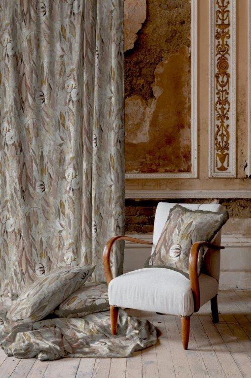 Cottonopolis 66" x 90" Lined Eyelet Curtains Quartz - Image 2