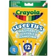 Crayola 12 Super Tips Bright Washable