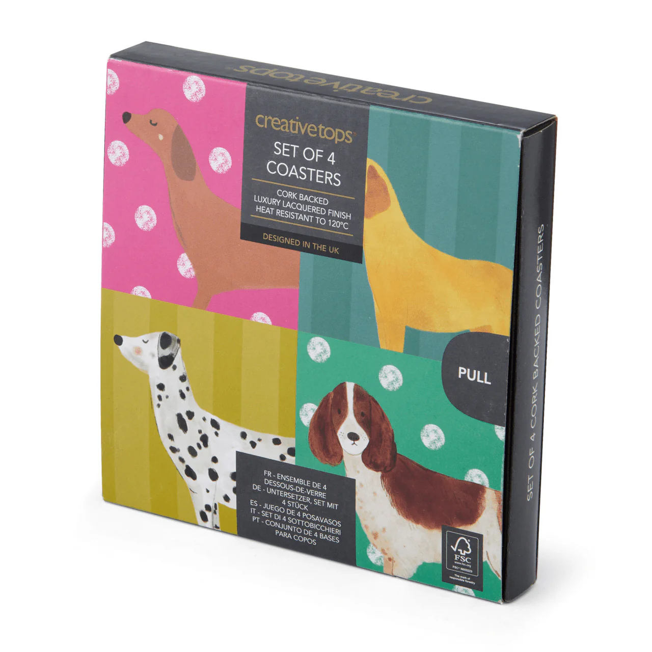 Creative Tops Dog Print Pack of 4 Premium Coasters - Image 2