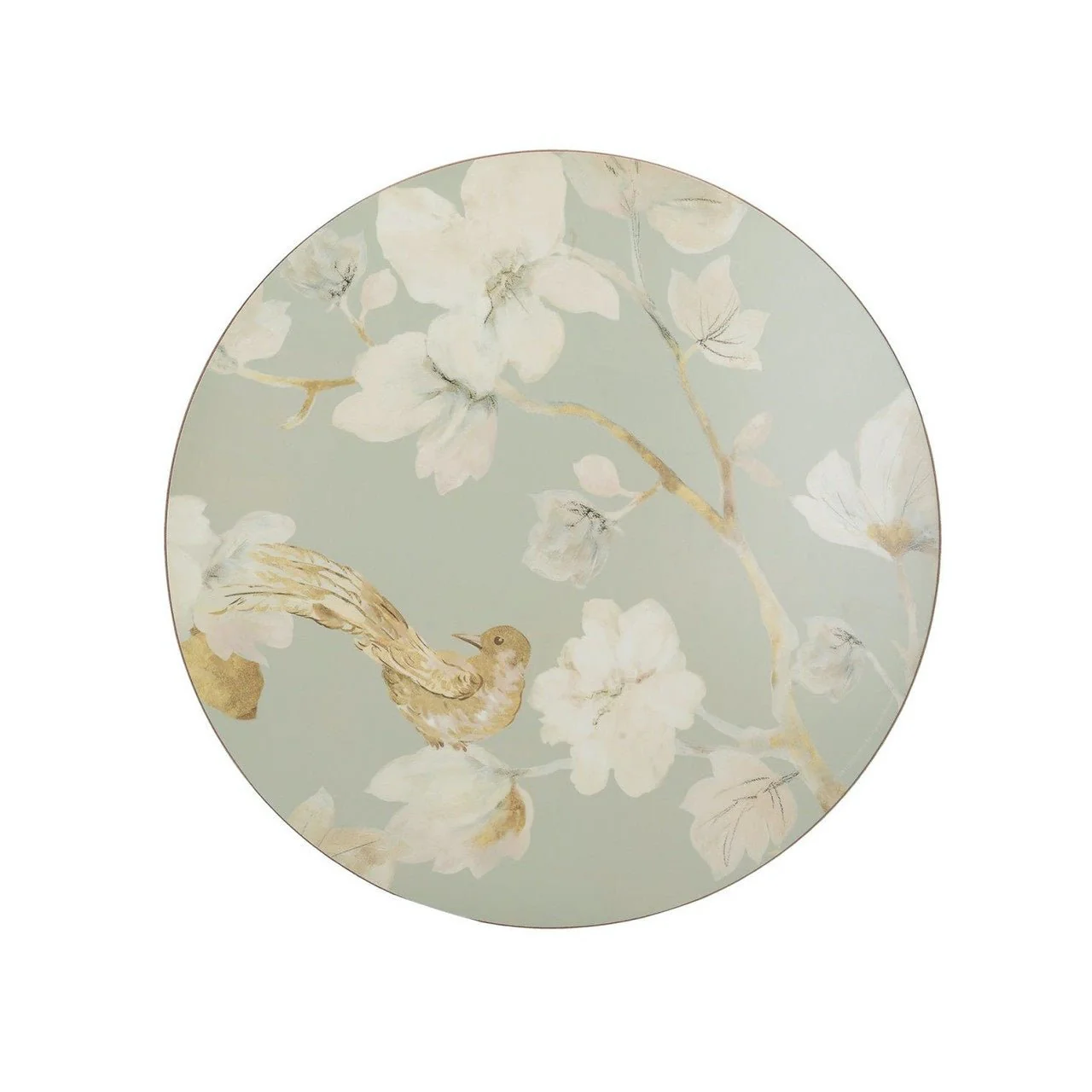 Creative Tops Duck Egg Floral Pack Of 4 Round Premium Placemats