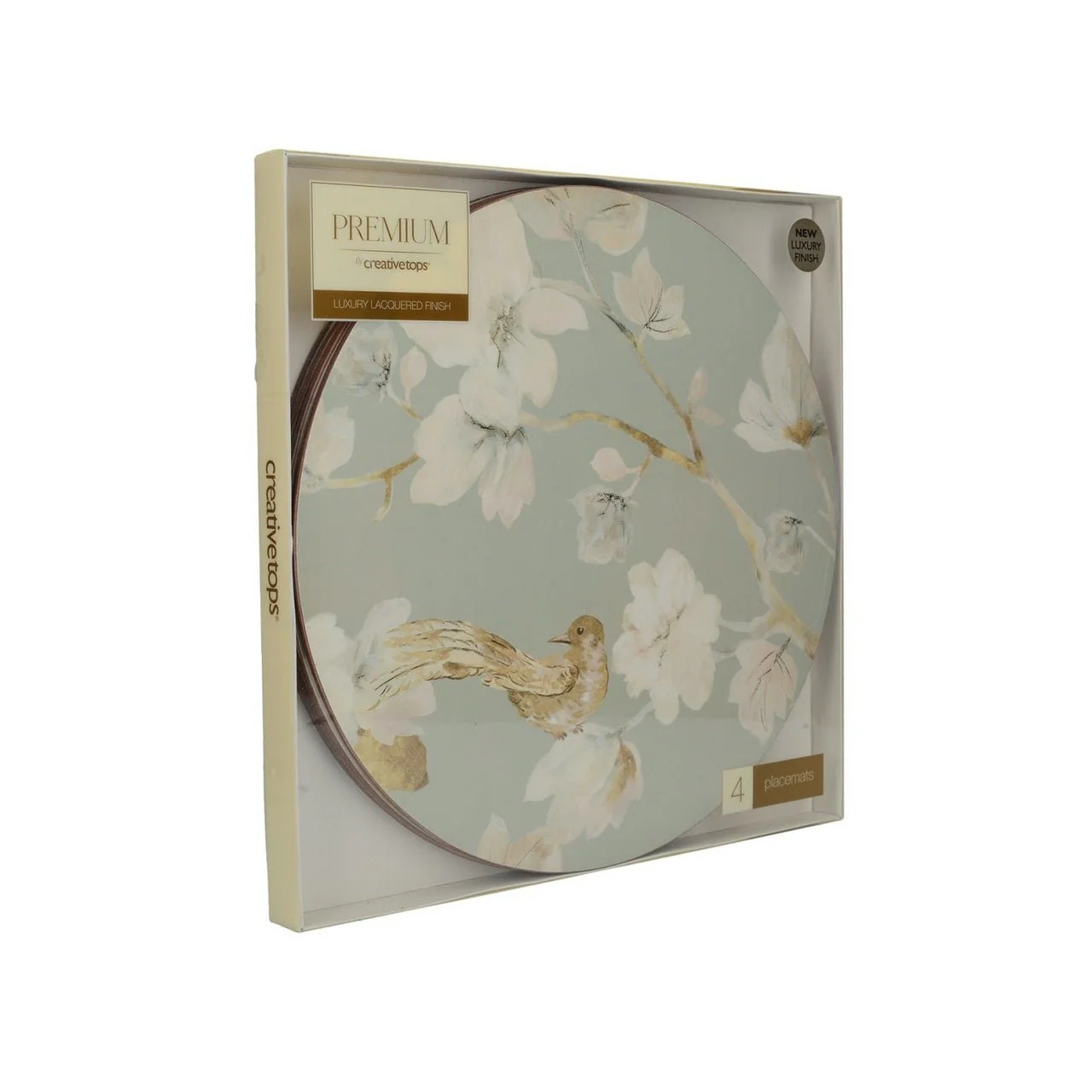 Creative Tops Duck Egg Floral Pack Of 4 Round Premium Placemats - Image 2