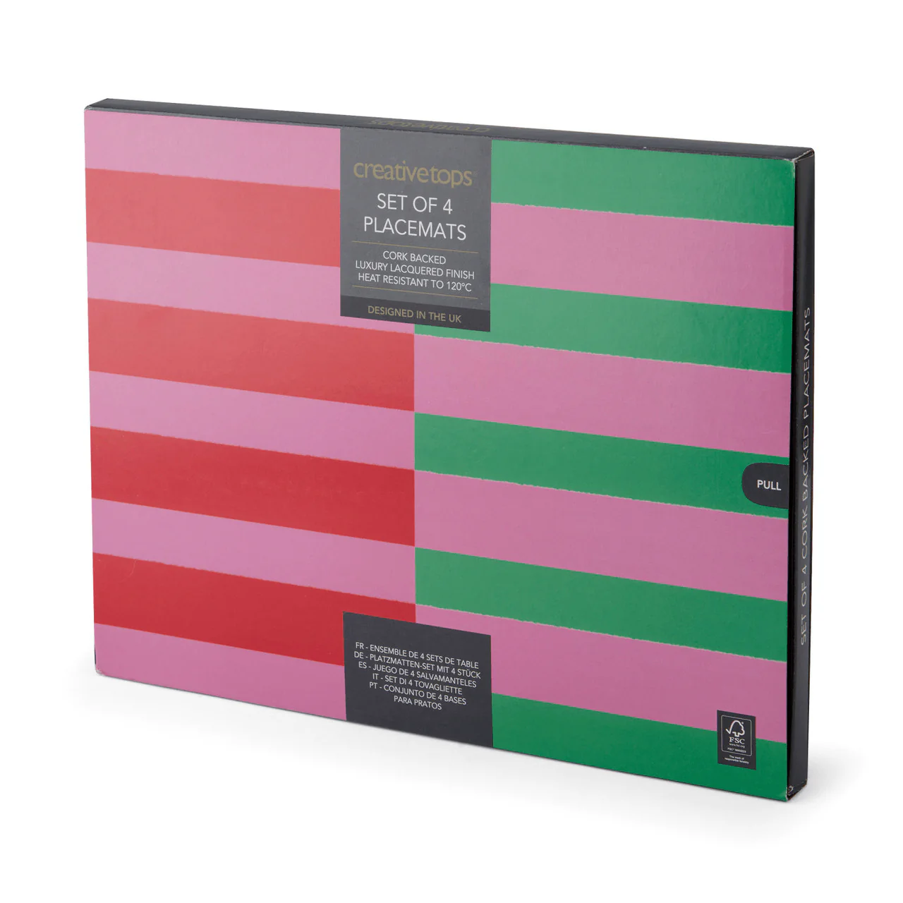 Creative Tops Stripe Print Pack of 4 Premium Placemats