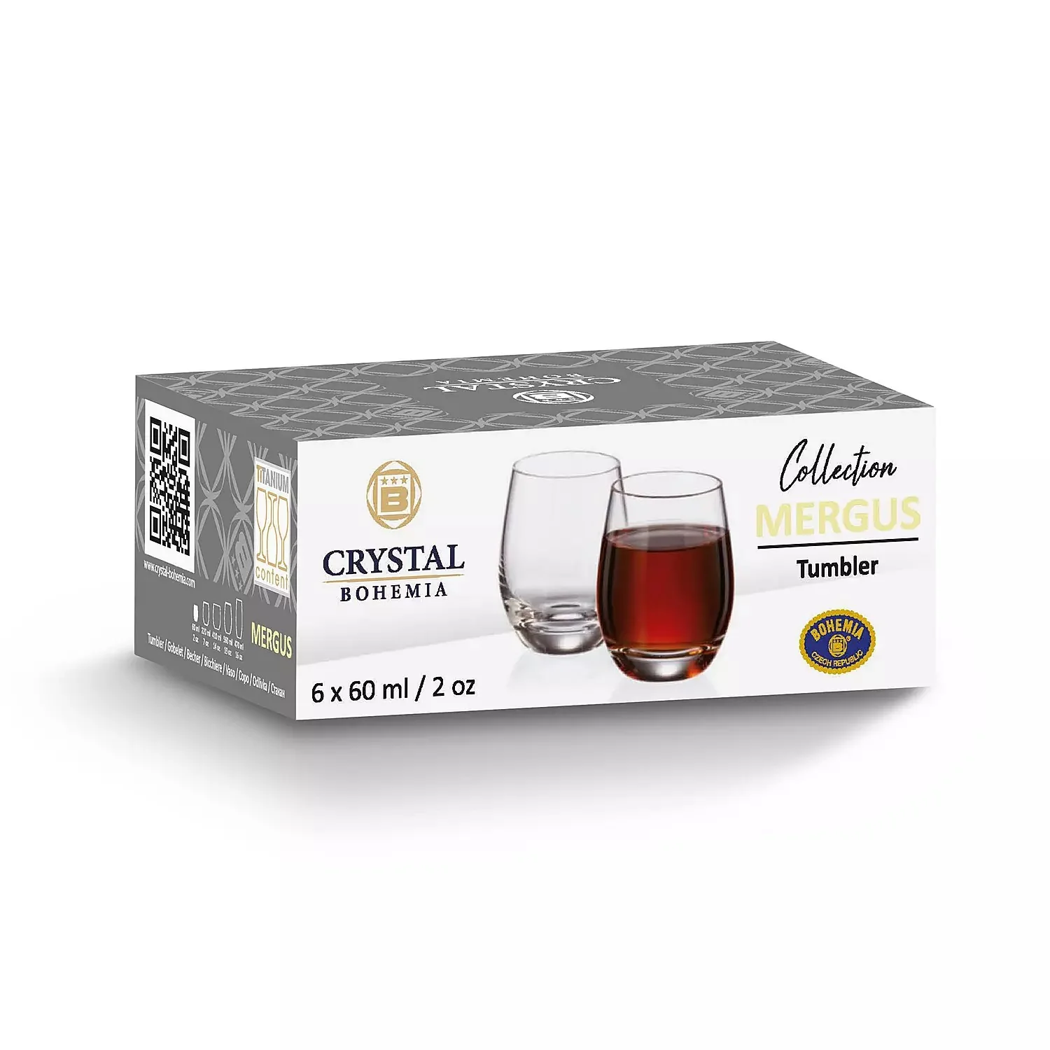 Crystal Bohemia Mergus Set of 6 Shot Glasses 60ml - Image 2