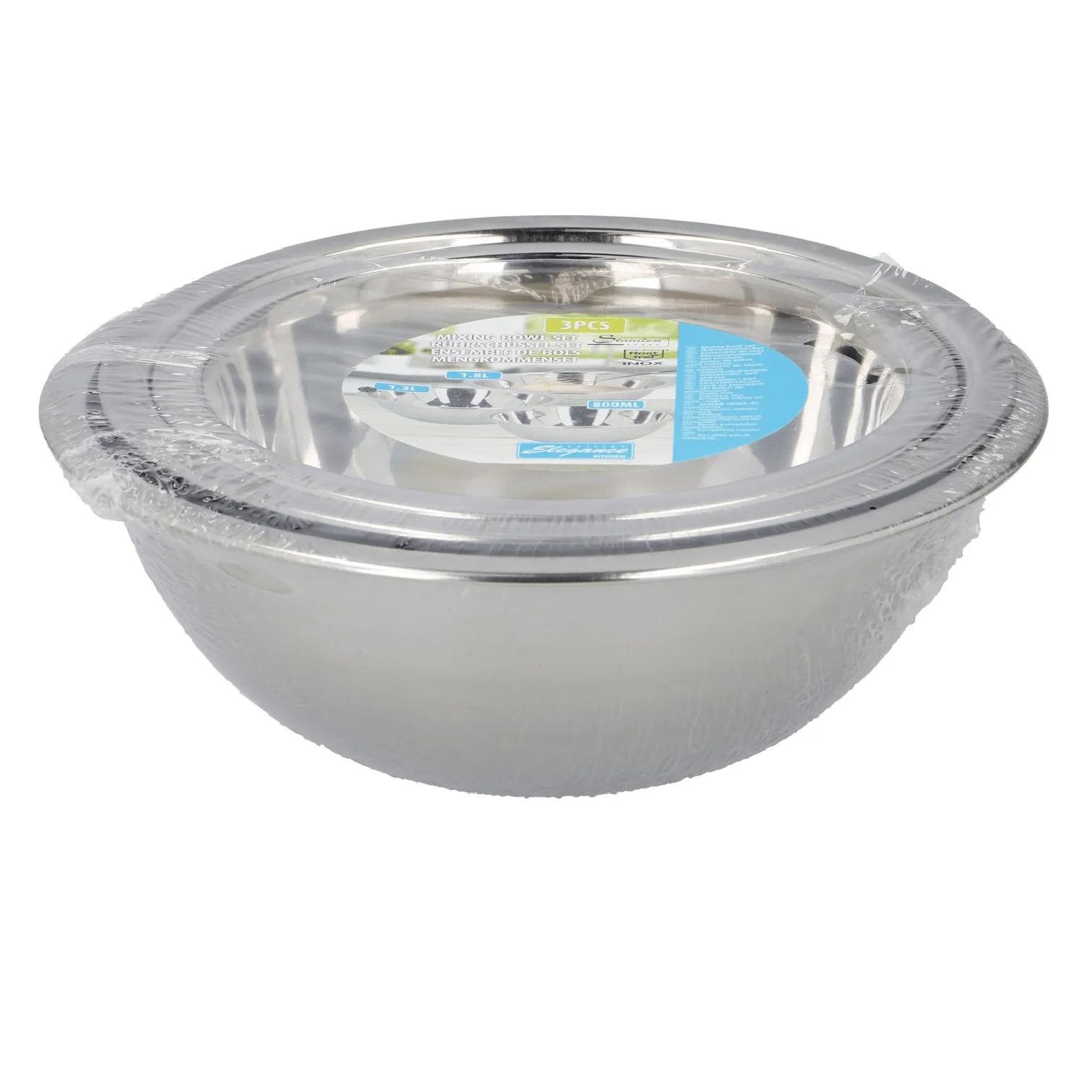 CUISINE ELEGANCE Mixing Bowl Set Shiny 1800ml / 1300ml / 800ml - Image 2