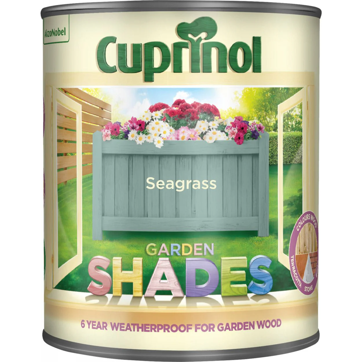 Cuprinol Garden Shades Colours Paint - 1 Litre Seagrass