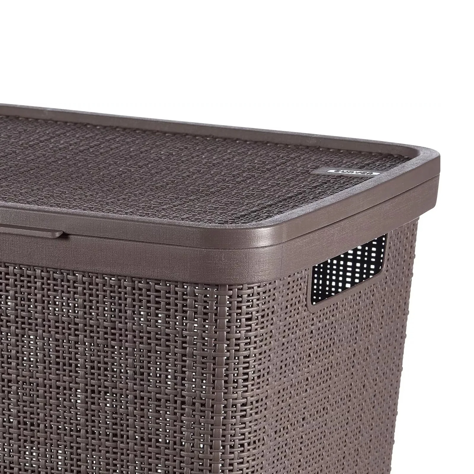 Curver Rectangular Laundry Basket 58L Litres - Peppercorn - Image 3