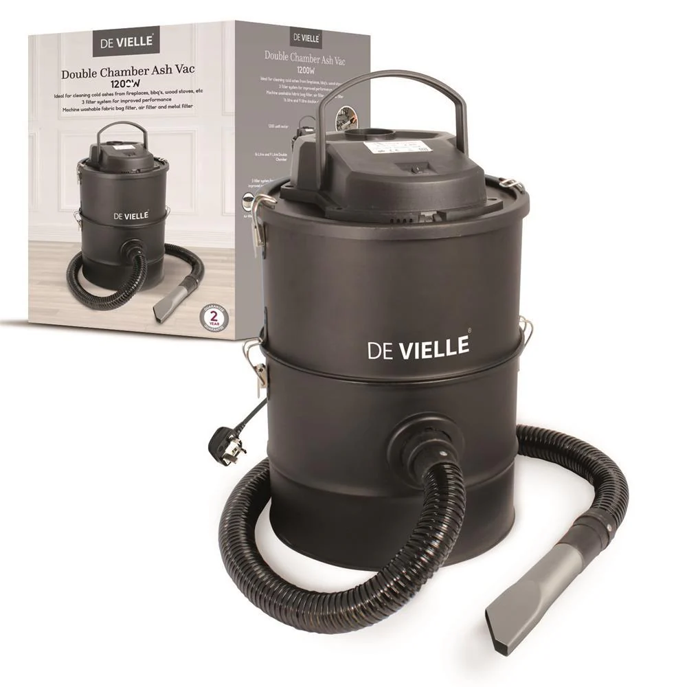 De Vielle Ash Vac Double Chamber 25L 1200W
