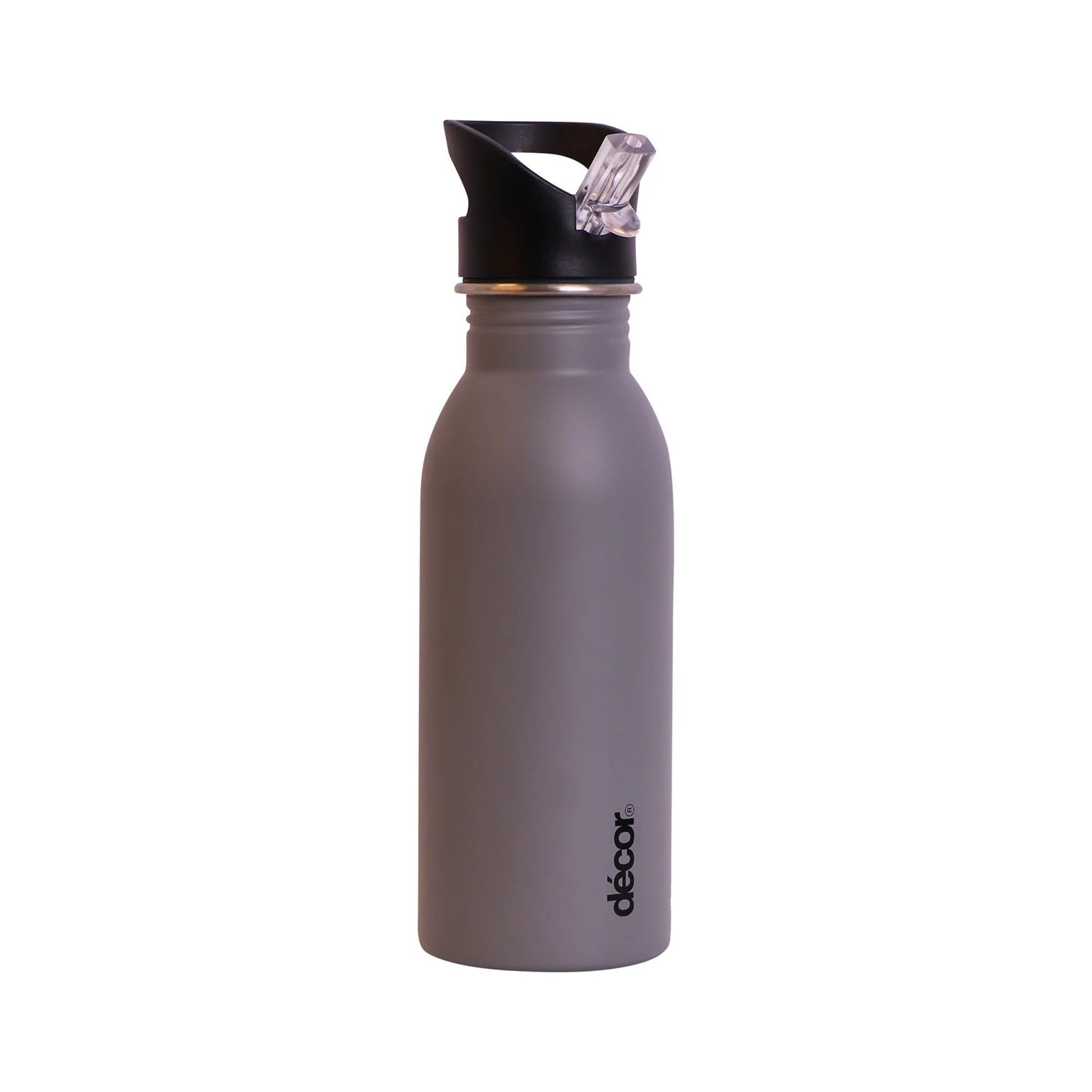 Decor Stainless Steel Snap and Seal 500ml Bottle in Grey