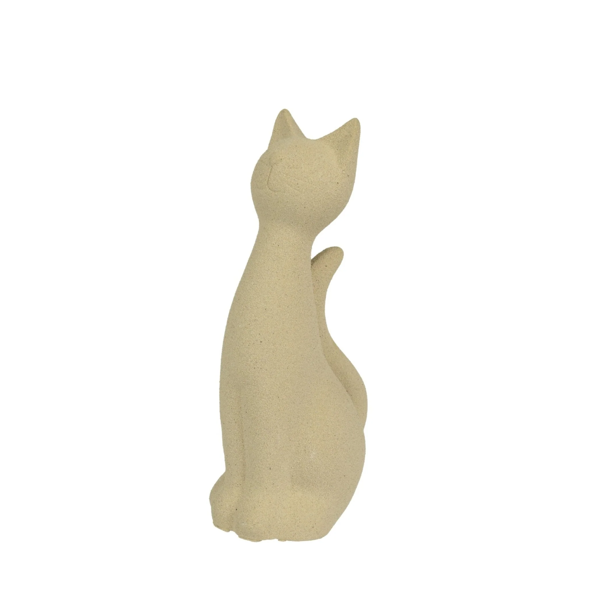 Decoris Beige Porcelain Cat Figurine, 16cm