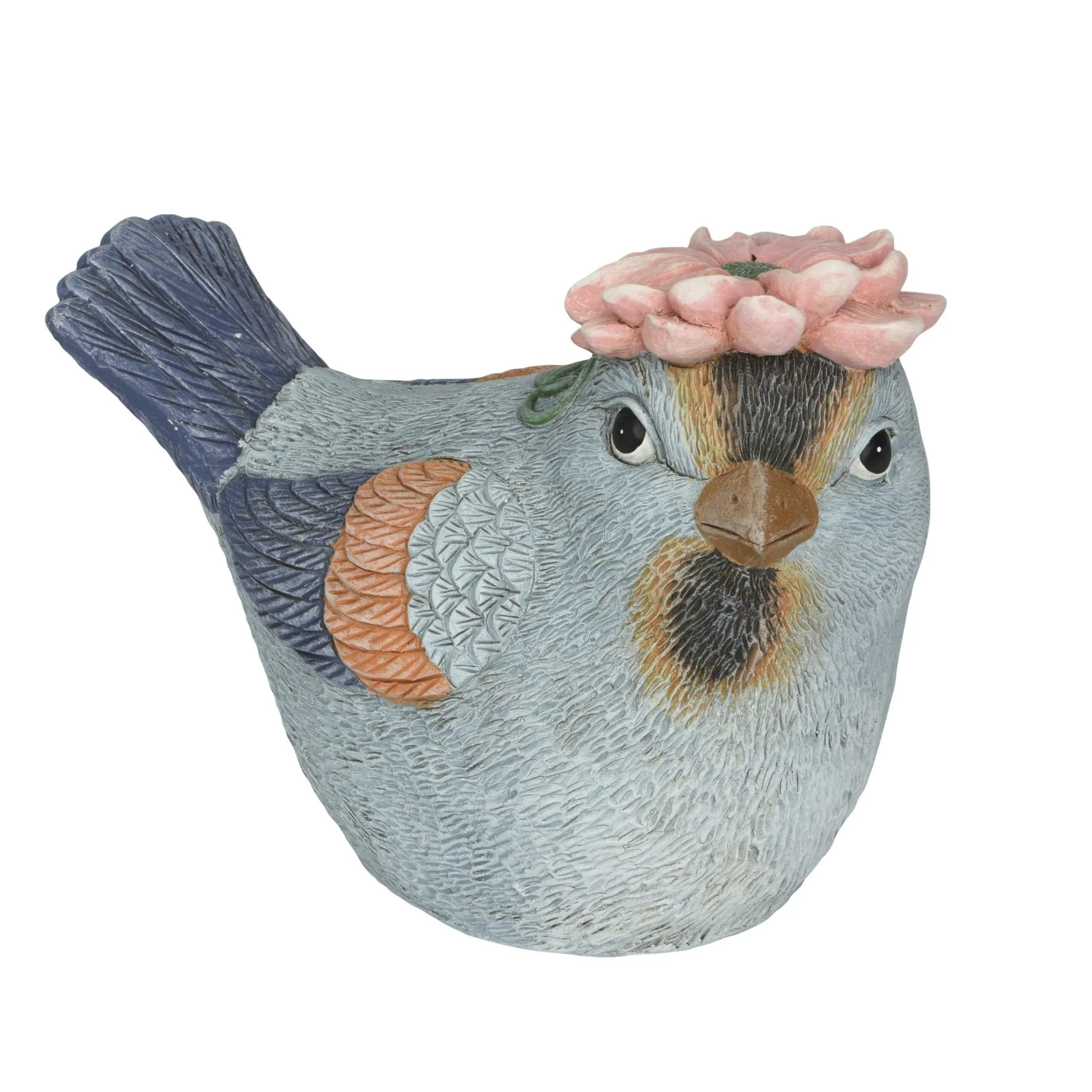 Decoris Blue Bird With Floral Decoration 28cm