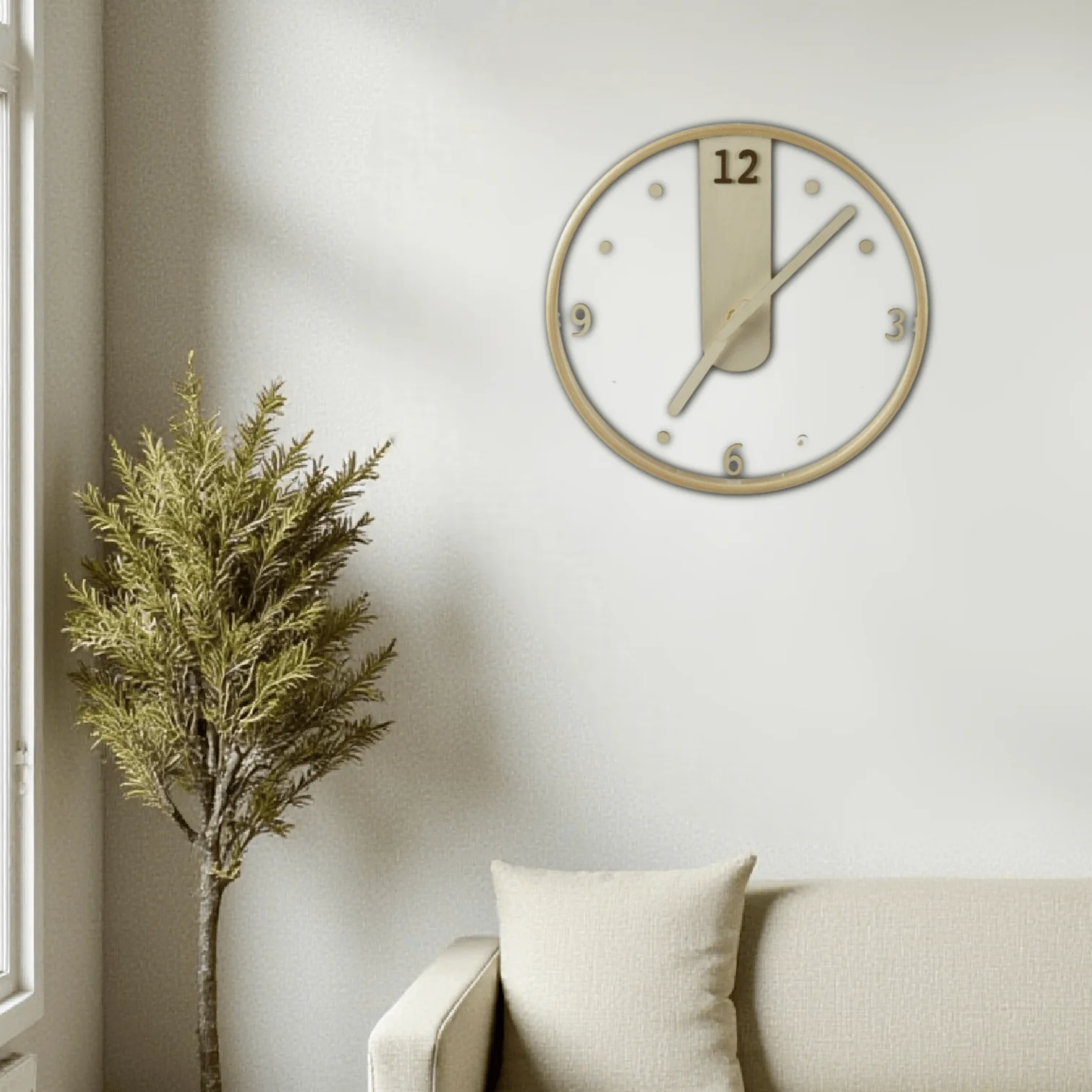 Decoris Light Wood Transparent Wall Clock – 30cm - Image 2