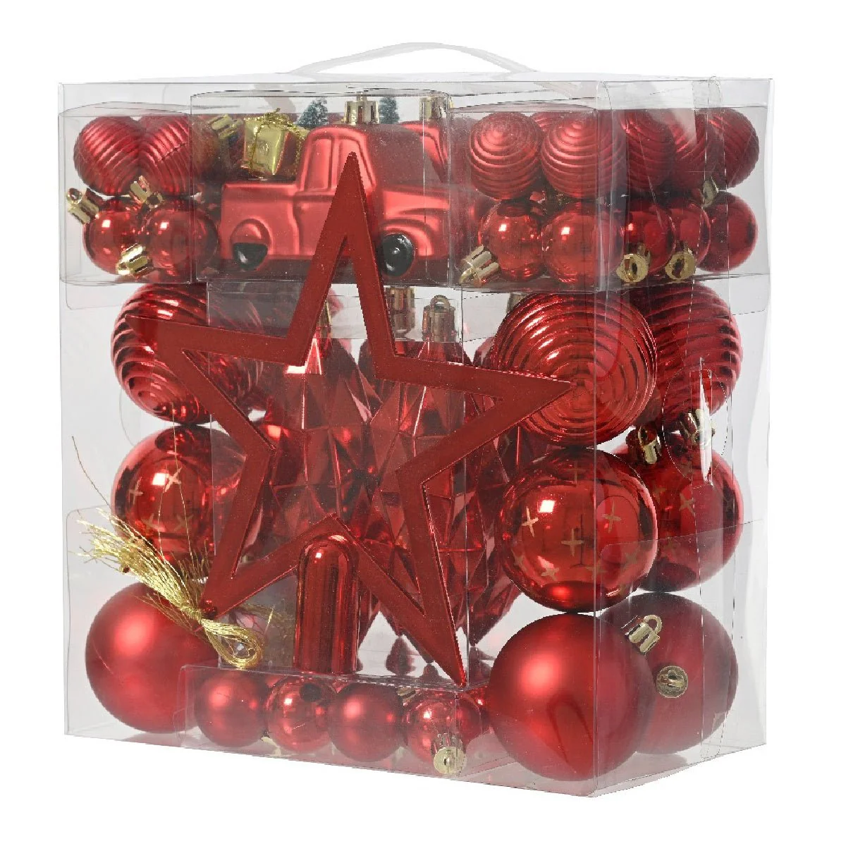 Decoris Mixed Box Assorted Red Baubles