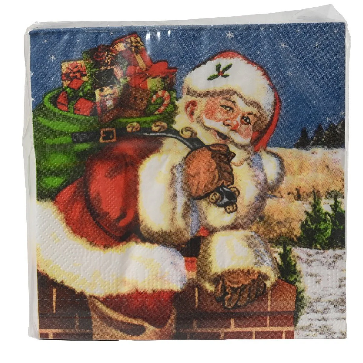 Decoris Santa on Chimney Paper Napkins 33 x 33cm