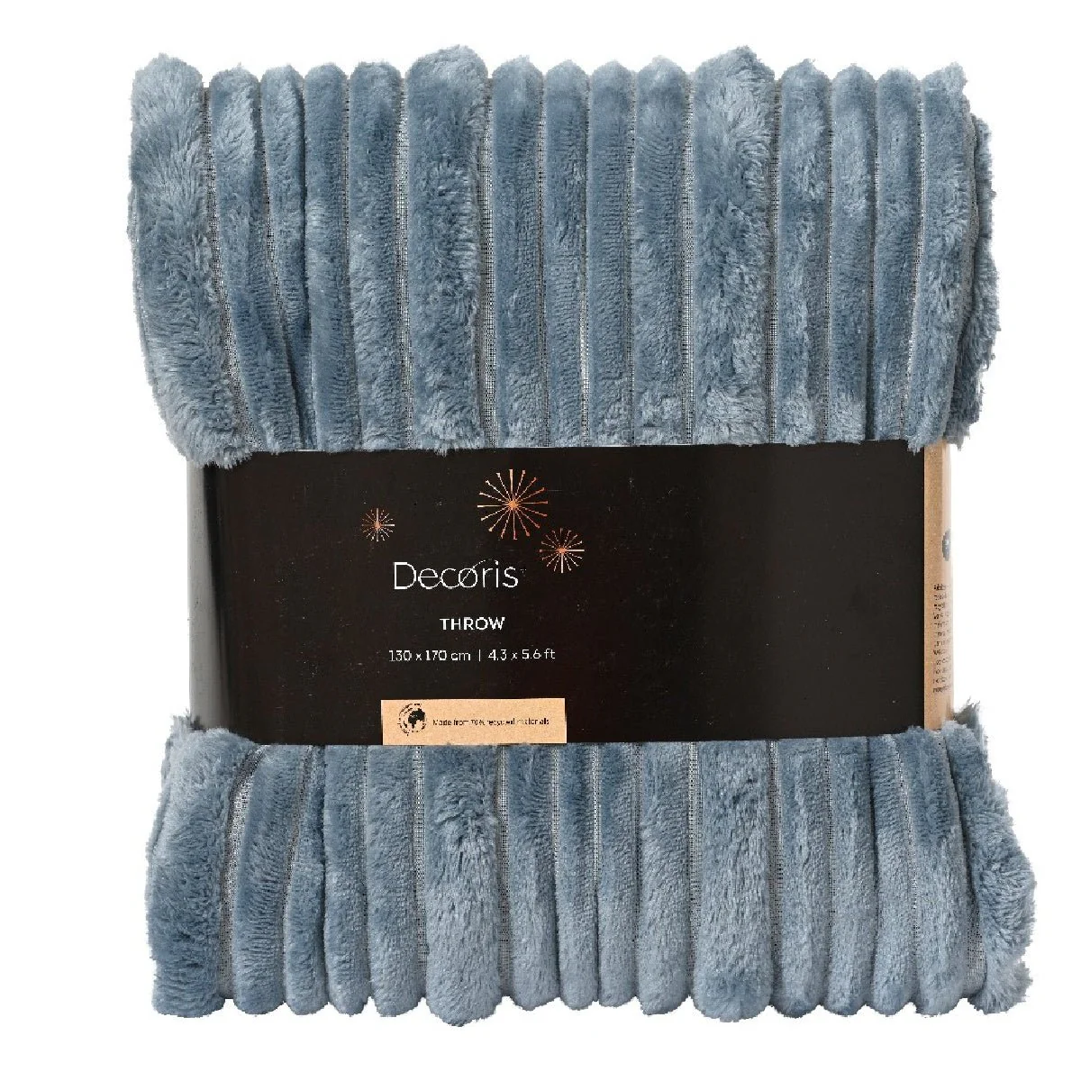 Decoris Throw Polyester Irregular Stripe 130 x 170cm Blue