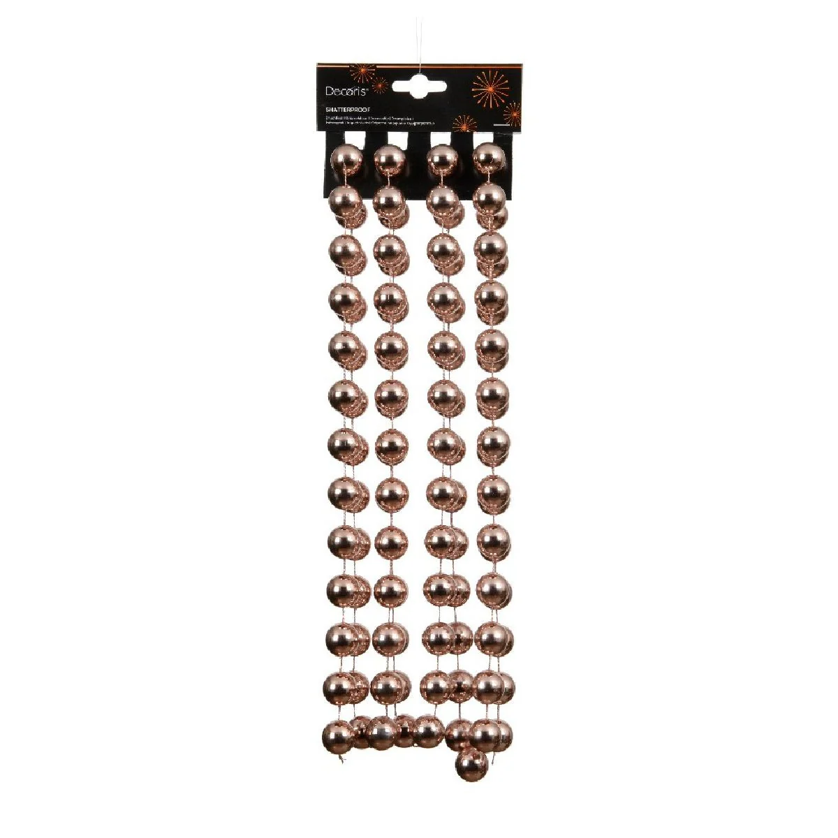 Decoris XXL Bead Garland 2.7m Shiny Peach Pearl