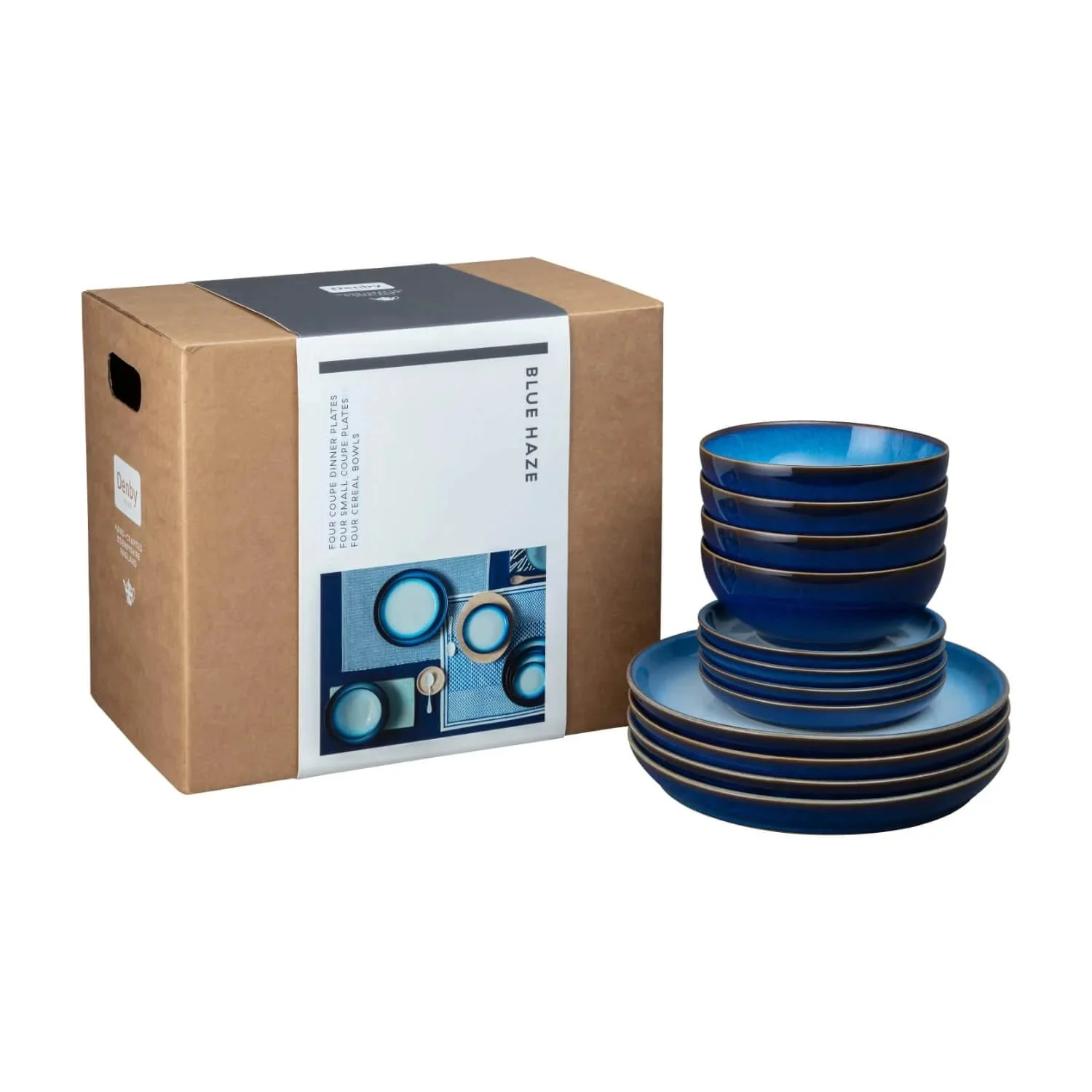 Denby Blue Haze Coupe Tableware Set 12 Piece - Image 3