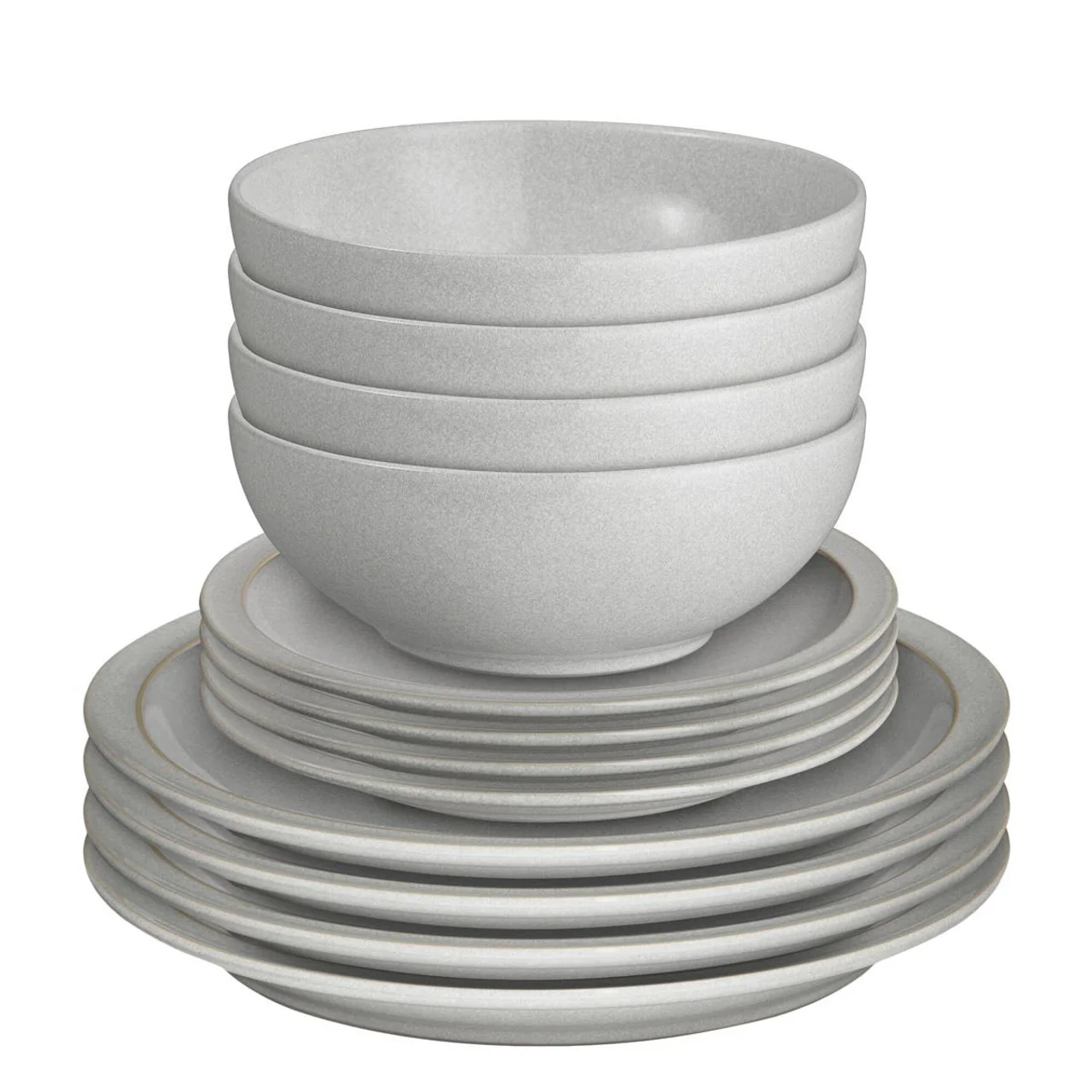 Denby Dove Grey 12 Piece Tableware Set - Image 3