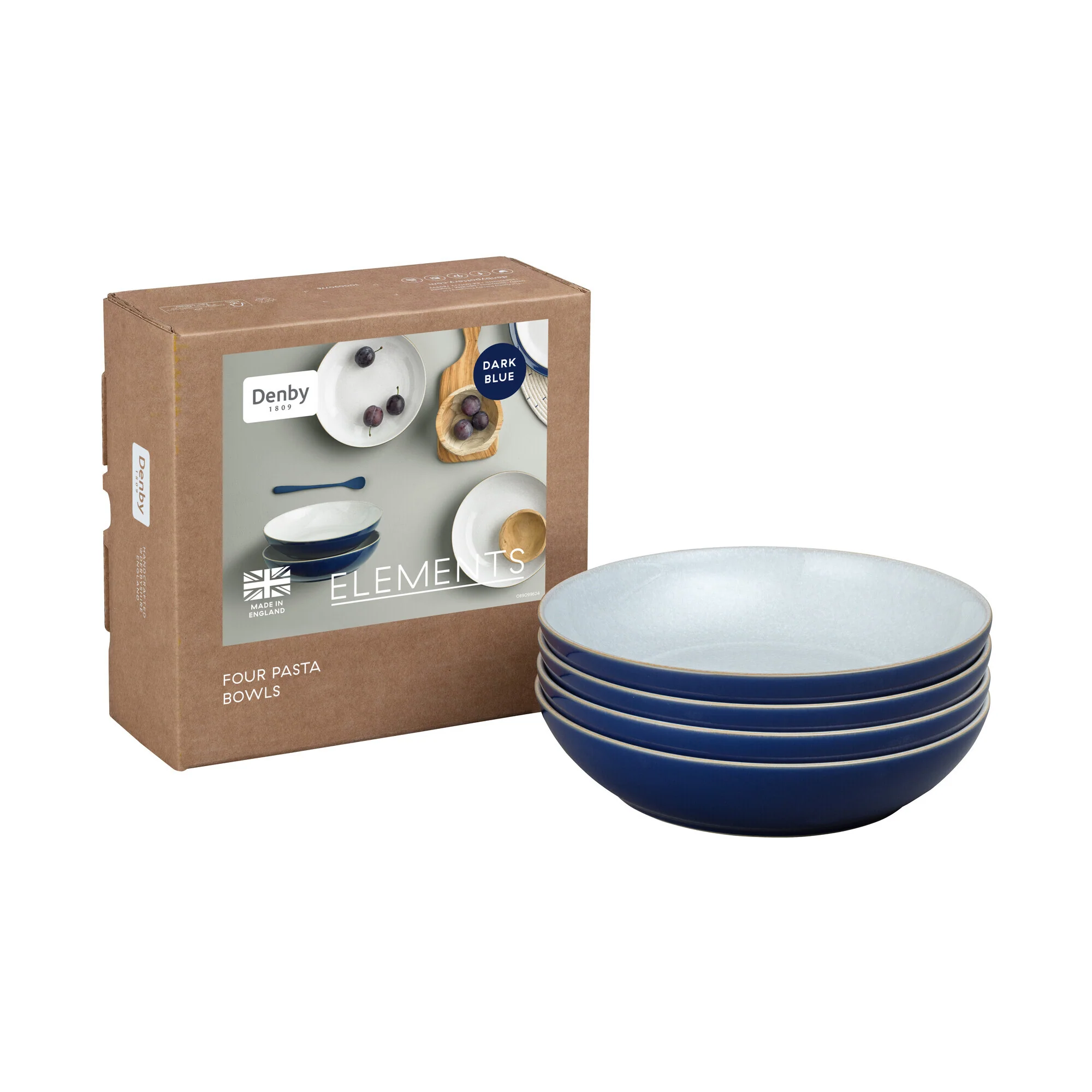 Denby Elements Dark Blue Set of 4 Pasta Bowls - Image 2
