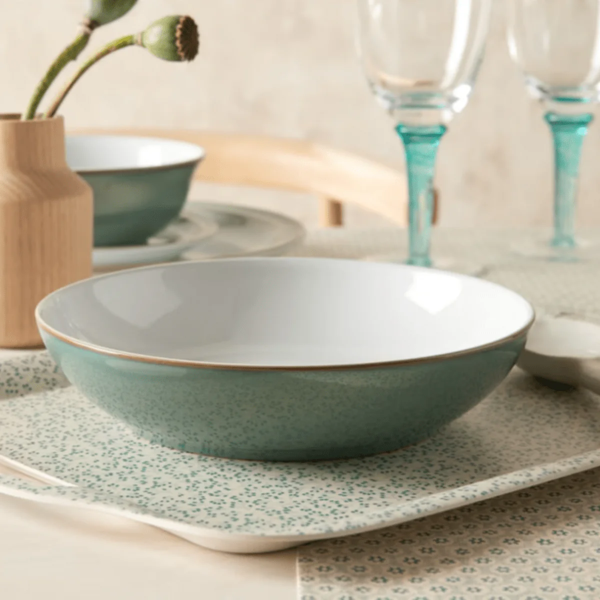 Denby Regency Green Pasta Bowl - Image 2