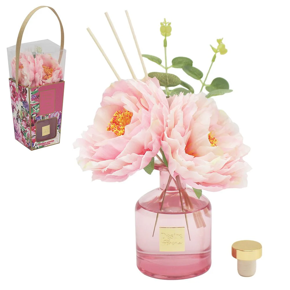 Desire Aroma Peony & Freesia Reed Diffuser with Flowers – 200ml