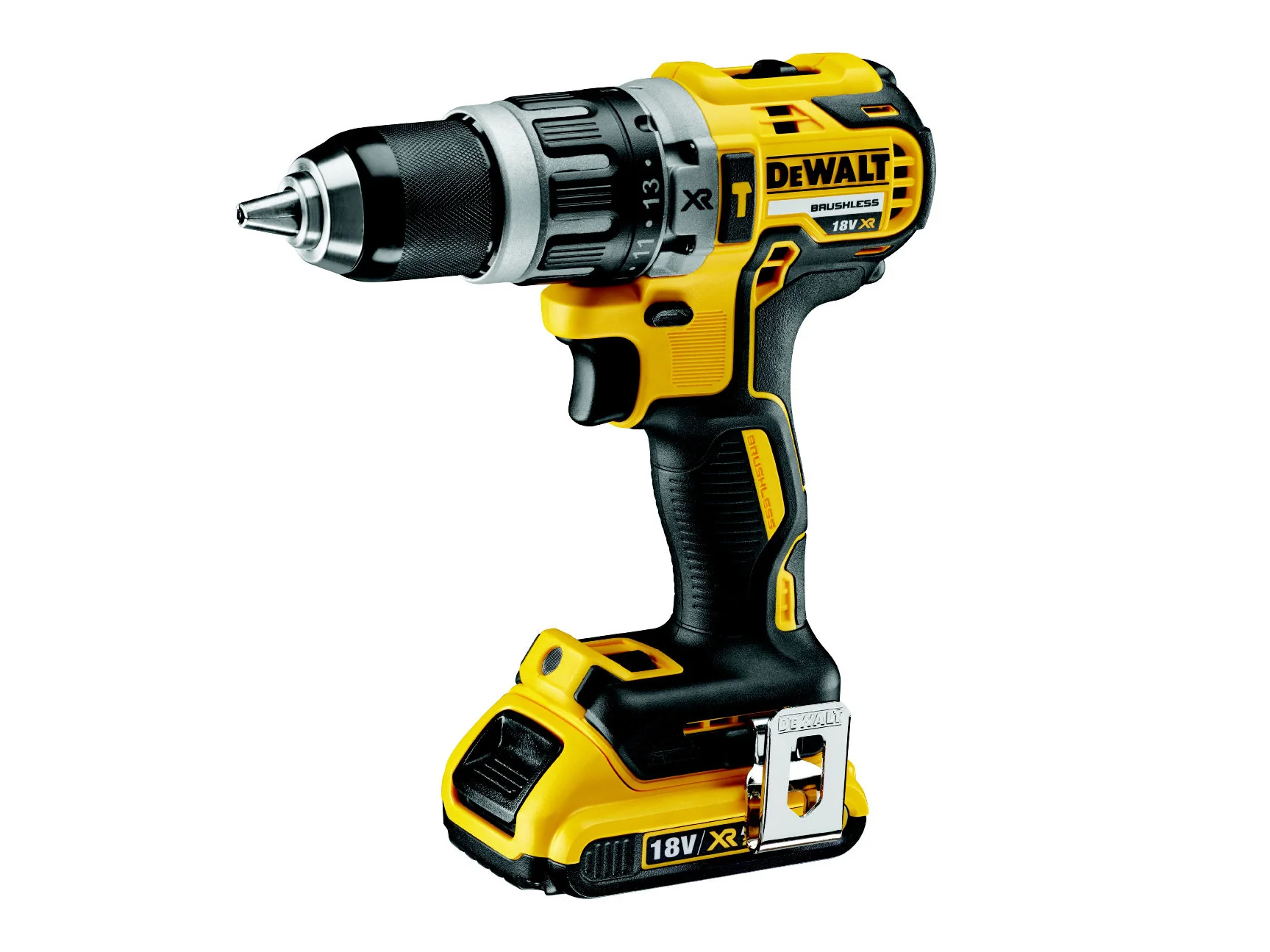 DeWalt 18v Li-Ion XR Brushless Combi Drill With 2 x 2.0Ah Batteries