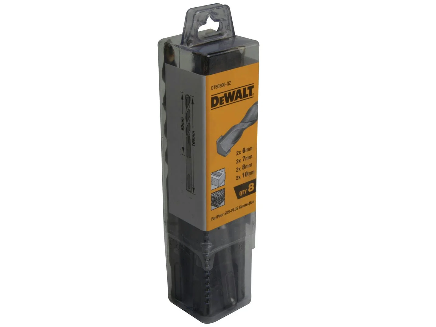 DEWALT DT60300-QZ 6-7-8-10MM SDS 8 PCS TUBE SET DEWDT60300QZ