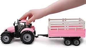 Die Cast Pink Tractor & Trailer With Light & Sound - Image 2