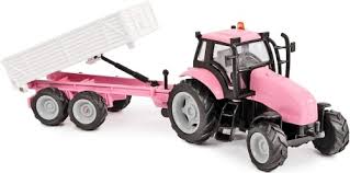 Die Cast Pink Tractor & Trailer With Light & Sound - Image 3
