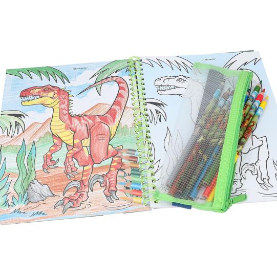 Dino World Colouring Book with Colouring Pencils - Image 4
