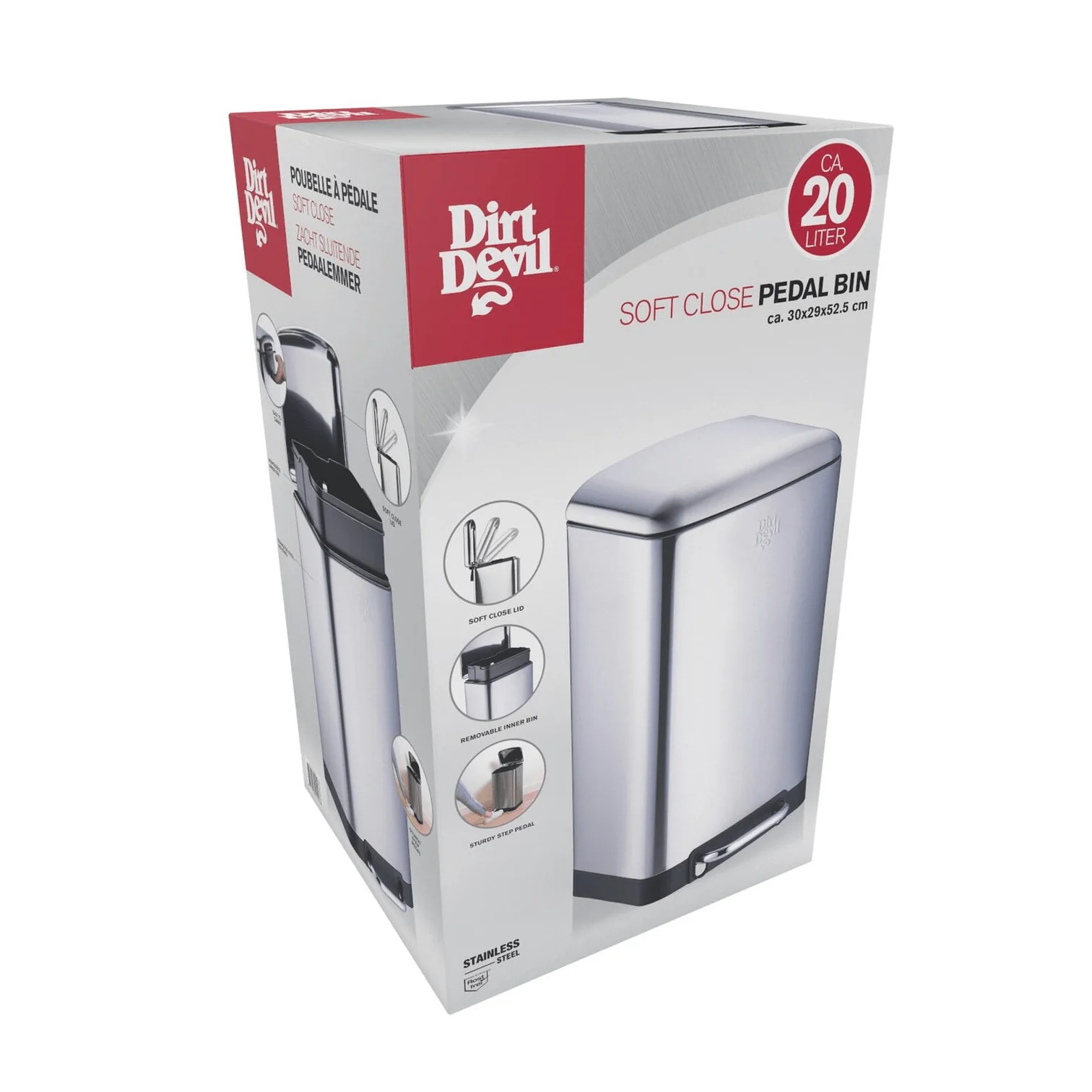 DIRT DEVIL Pedal Bin 20L Soft Close