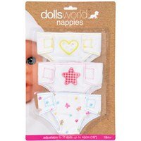 Dolls World Fabric Nappies 3Pk