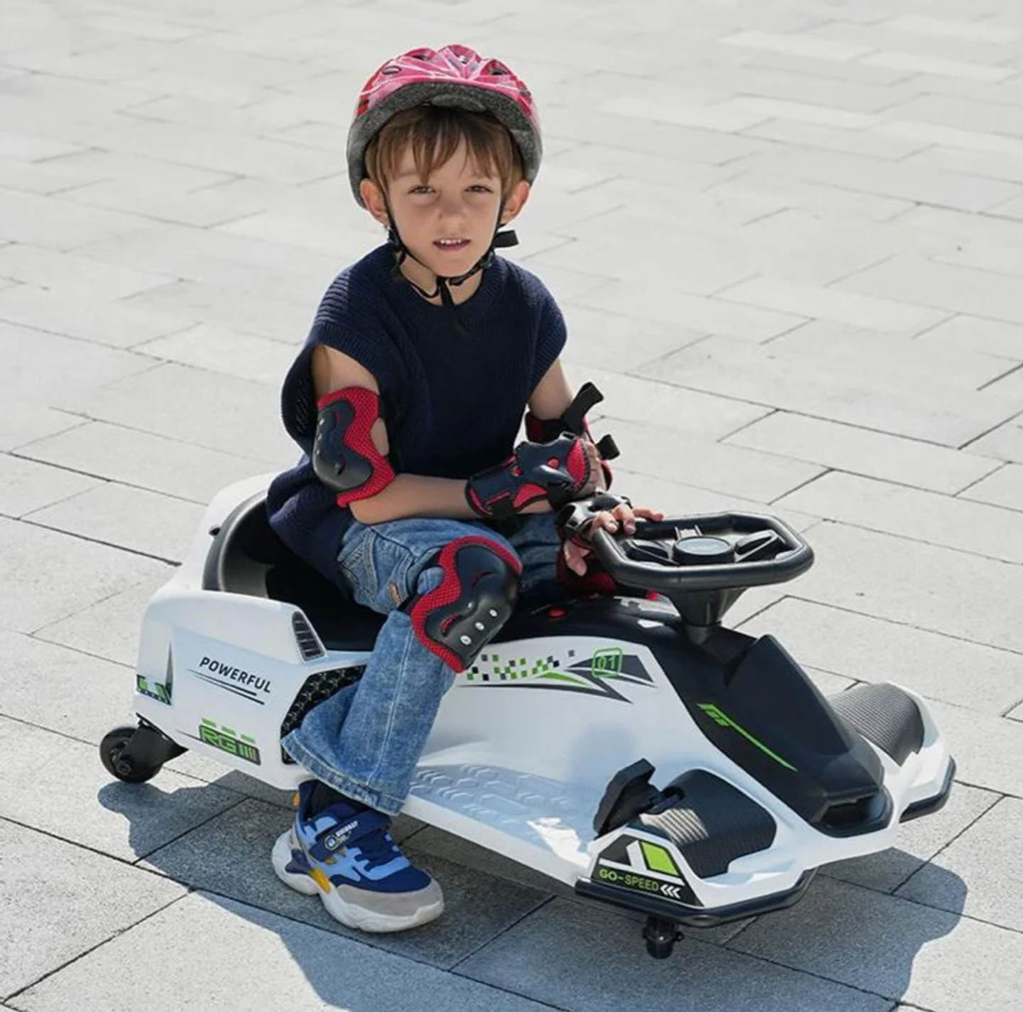 Drift Rider 360 24V Electric Go Kart - White