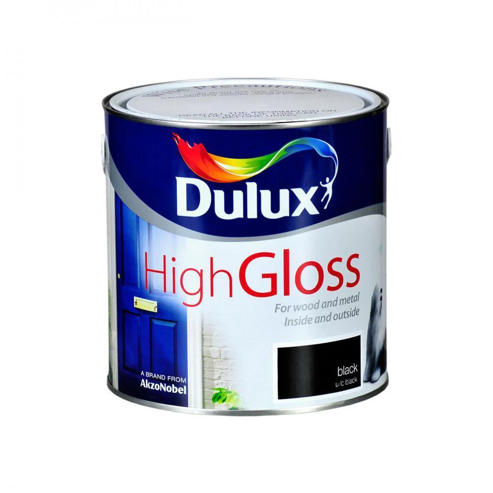Dulux High Gloss Colour - 750ml BLACK