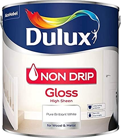 Dulux Non Drip Gloss Pure Brilliant White Paint - 1 Lit - Image 2