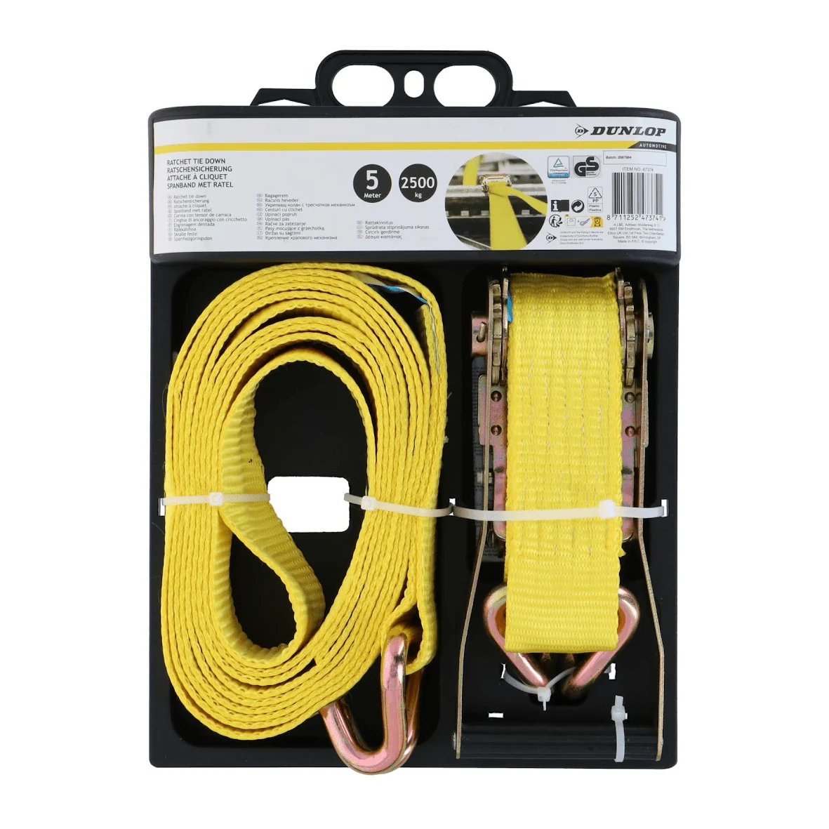 Dunlop Lashing Strap with Ratchet 5M - up to 2500 KG