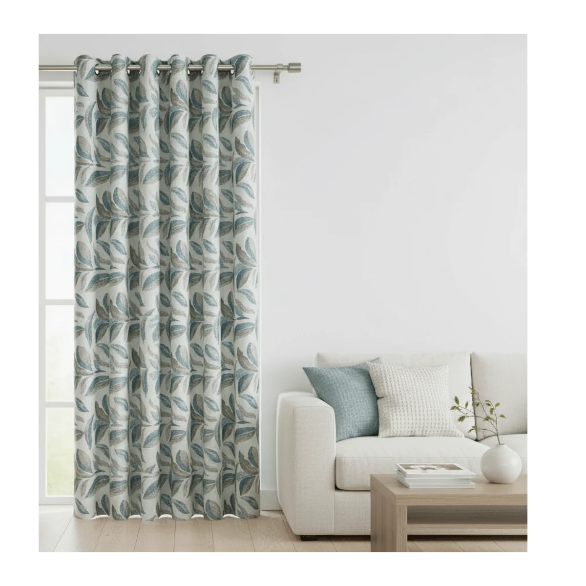EA Delaney Madrid Interlined Eyelet Curtains (90" x 90") -Green - Image 2