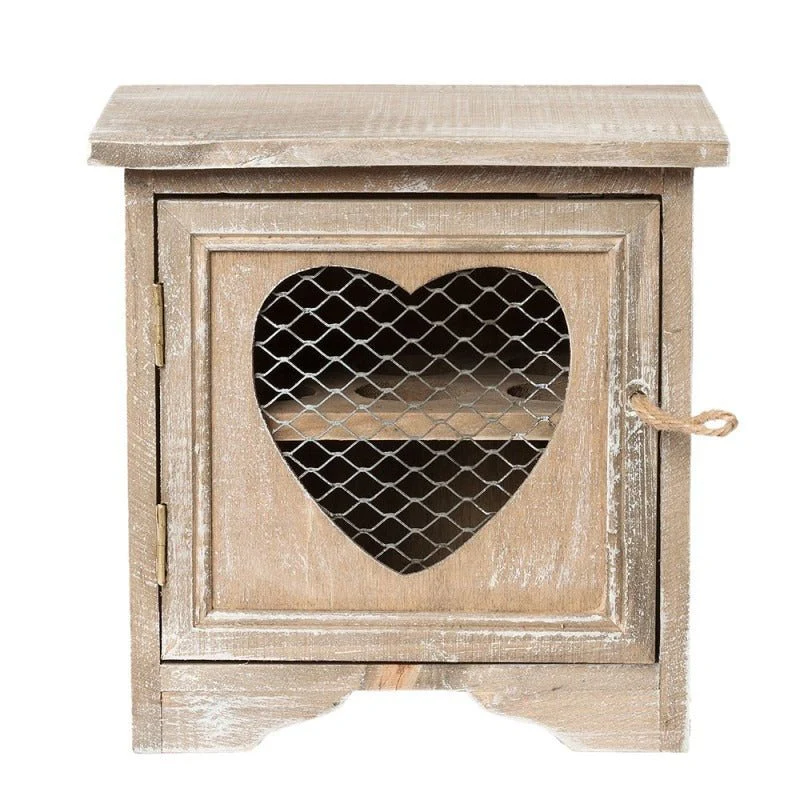 Egg Cabinet 19 x 14 x 19cm Brown Wood Heart