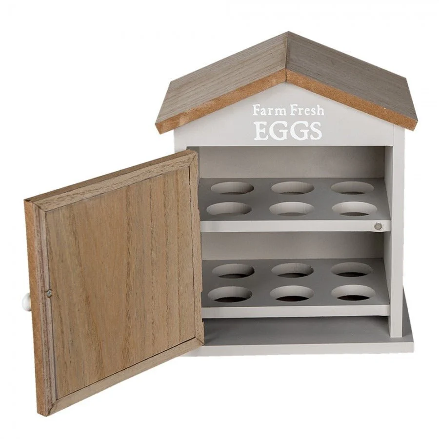 Egg Cabinet House 19 x 13 x 23cm Brown Wood Chicken - Image 2