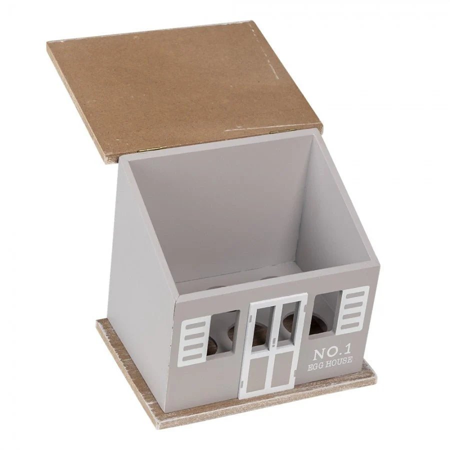Egg Cabinet House 20 x 14 x 18cm Grey Brown Wood Rectangle - Image 3