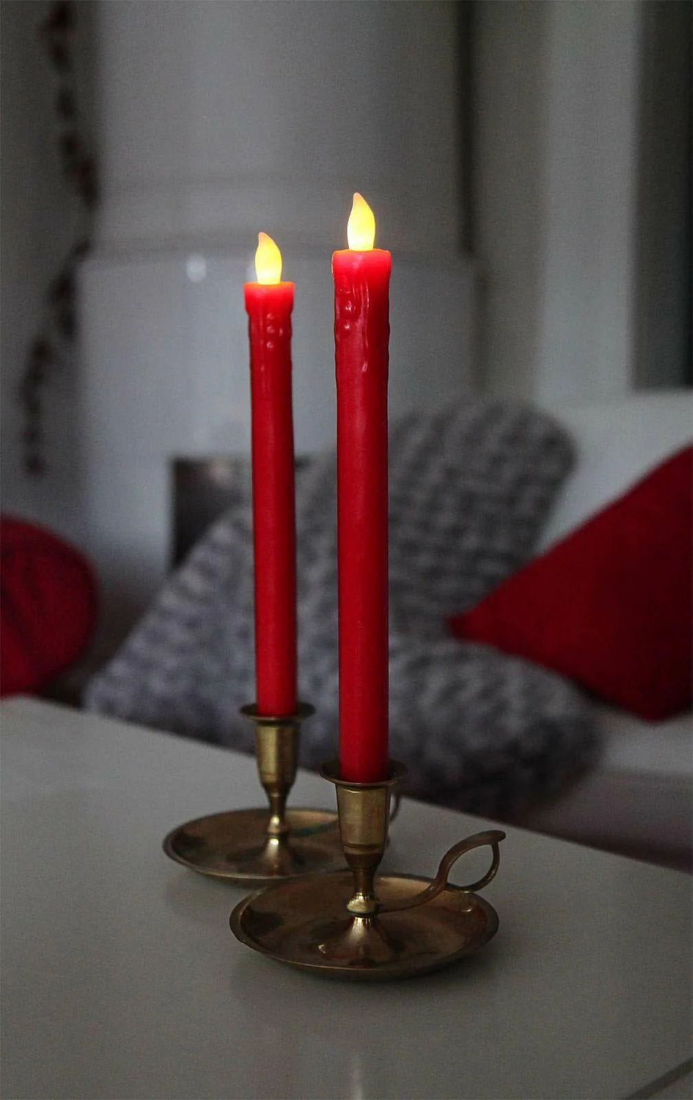 Eglo 2pk Led Red Dinner Candles 25cm - Image 2